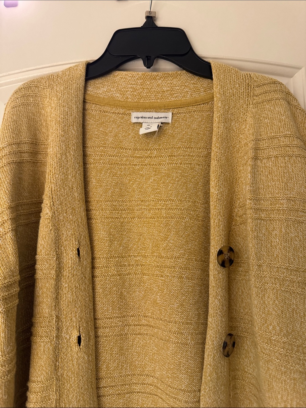 Mustard Button-Front Cardigan - Picture 2 of 4